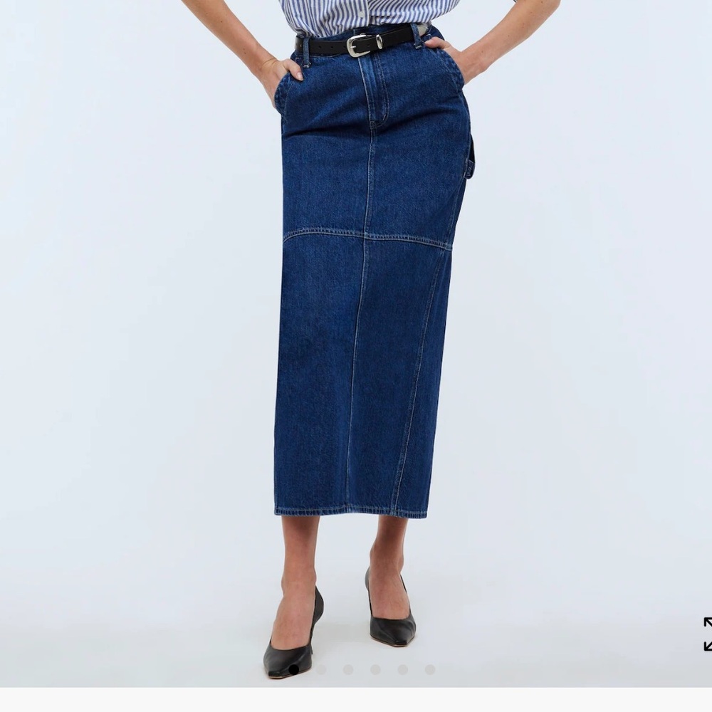 MADEWELL Denim Carpenter Maxi Skirt in Handlon Wash- Size 29